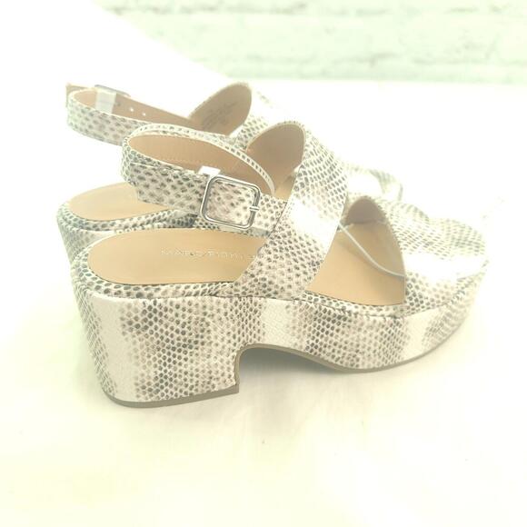Marc Fisher White Reptile Print Platform Sandals Size 7 - Picture 6 of 13